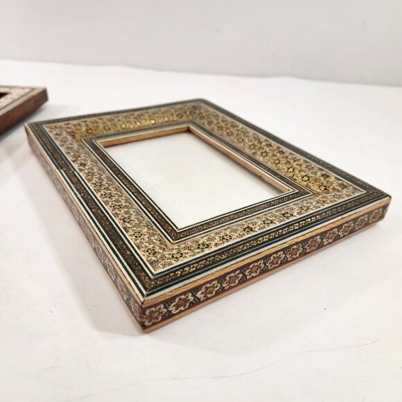 Vintage Marquetry Inlay Picture Frames Bundle of 2 - Picture 5 of 16